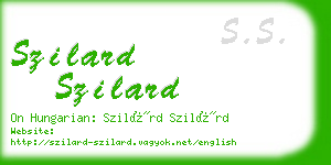 szilard szilard business card